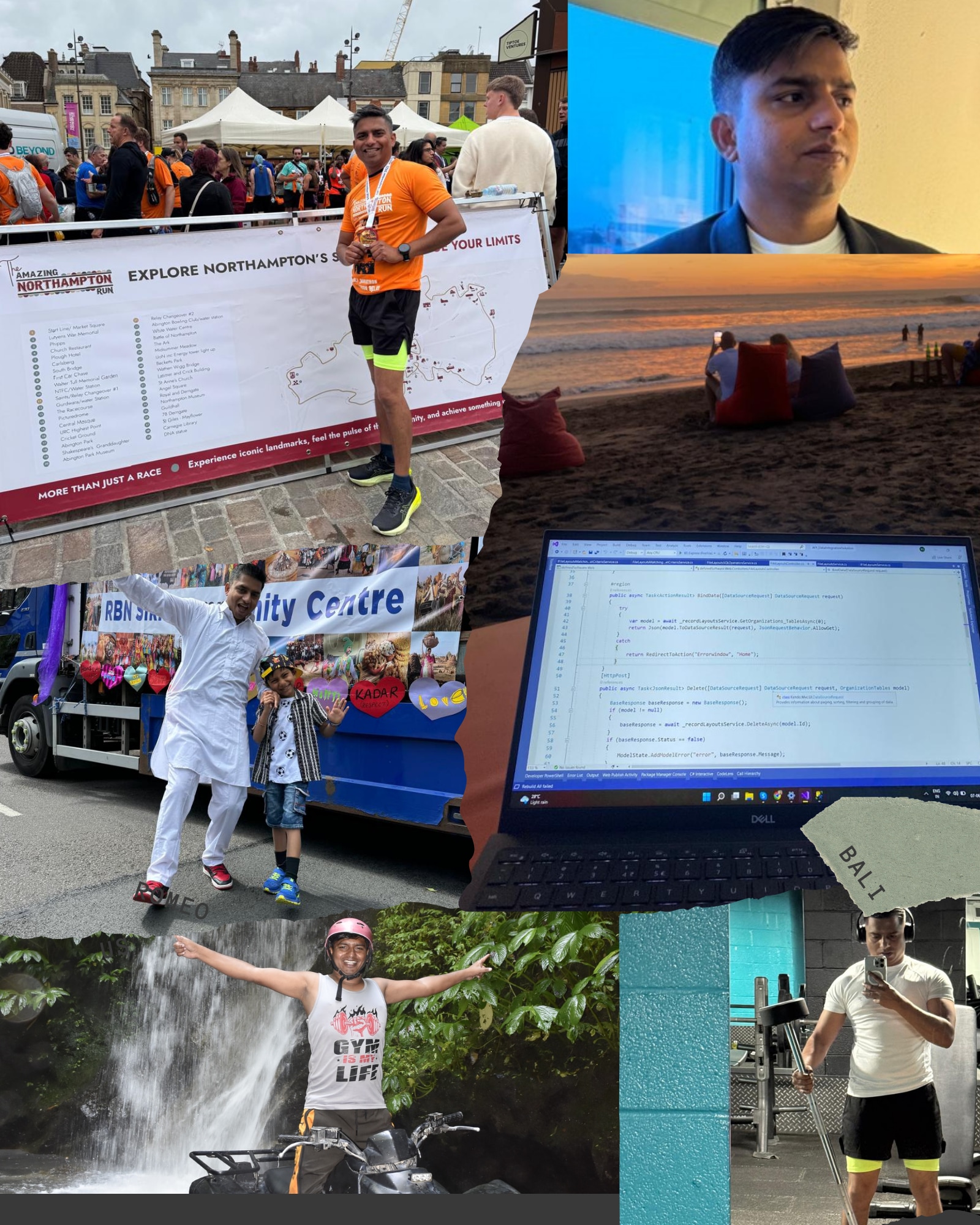 Collage of photos from Ravinder’s lifr